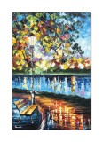 Cumpara ieftin Tablou pictat manual, Banca noastra de langa felinar, 60x40cm ulei pe panza, Spectaculos