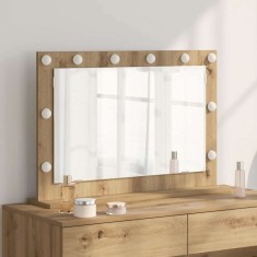 vidaXL Oglindă de toaletă cu oglindă Stejar Artizanal 80 x 55 x 18 cm 868300