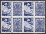 ROMANIA 1959 LP 484 a ZIUA MARCII POSTALE BLOC DE 4 TIMBRE CU VINIETE MNH, Nestampilat