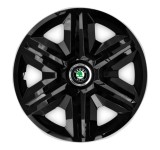 Cumpara ieftin Set 4 capace roti hubcaps fast black R16 pentru gama auto Skoda, Autohelix MSA