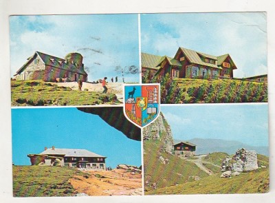 bnk cp Muntii Bucegi - Vedere - circulata - marca fixa foto