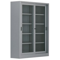 DULAP METALIC CU USI CULISANTE DE STICLA 8 RAFTURI, 1500x600x2000 mm (LxlxH), 65 kg/polita, Italia