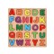 Tabla montessori, flippy, din lemn, educatie timpurie alfabet, 26 litere lemn, +18 luni, 20 x 20 cm, vopsea pe baza de apa, multicolor