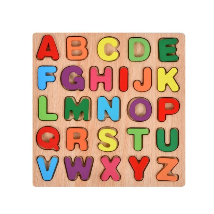 Tabla montessori, flippy, din lemn, educatie timpurie alfabet, 26 litere lemn, +18 luni, 20 x 20 cm, vopsea pe baza de apa, multicolor