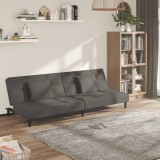 Cumpara ieftin Canapea extensibilă cu 2 locuri, 2 perne, gri &icirc;nchis, catifea