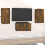 VidaXL Set dulapuri TV, 3 piese, stejar fumuriu, lemn prelucrat