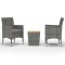 Set mobilier gradina, 3 piese, gri, poliratan si lemn acacia