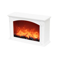 Home LTN 33 FP ?emineu decorativ cu baterii, panou frontal din sticla, carcasa din plastic alb foto