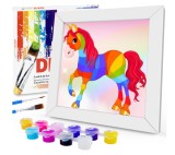 Cumpara ieftin Set de pictura pe numere Aapxi , Panza cu model preimprimat , tematica de cai