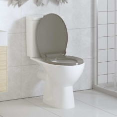 vidaXL Capac WC cu &icirc;nchidere silențioasă, eliberare rapidă, gri, oval 145817