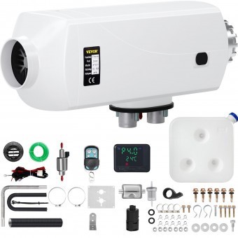 Sirocou diesel, incalzire stationara Vevor 8 kW, alimentare 12V DC, Telecomanda, consum 0,1-0,24 l/h