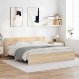 VidaXL Cadru de pat cu tăblie, stejar sonoma, 180x200 cm 3207464