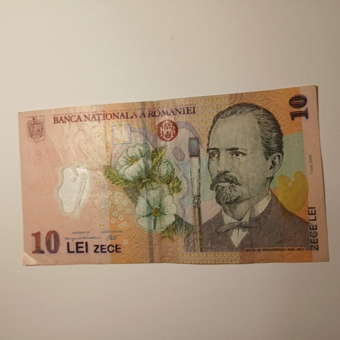 Di.141. Bancnota 10 lei 2005 circulata, stare uzata
