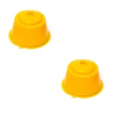 Set 2 Capsule cafea, reutilizabila, reincarcabila, compatibil Dolce Gusto, galben
