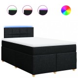 Cumpara ieftin Pat box spring cu saltea, negru, 120x200 cm, textil