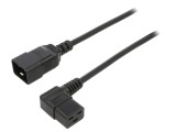 Cablu 3x1,5mm2 IEC C19 mamă unghiat - IEC C20 tată, 1m PVC