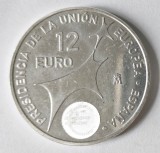 SPANIA 12 EURO 2002 PRESEDENTIA UNIUNII EUROPENE ARGINT AUNC, Europa