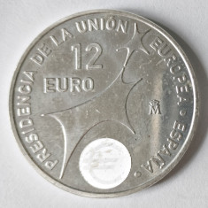 SPANIA 12 EURO 2002 PRESEDENTIA UNIUNII EUROPENE ARGINT AUNC