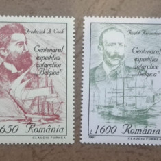 TIMBRE ROMANIA MNH LP1440/1997 CENTENAR EXPEDITIA BELGICA -Serie simpla