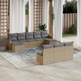 Gossi set canapele de gradina cu perne, 10 piese, bej, poliratan