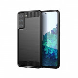 Husa Compatibila cu Samsung Galaxy S21 5G Techsuit Carbon Silicone Negru