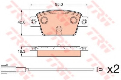 Set placute frana,frana disc LANCIA DELTA III (844) (2008 - 2014) TRW GDB2054 foto