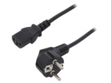 Cablu de Alimentare 3x0,75mm2 cu Ştecăr &icirc;n Unghi şi Conector IEC C13