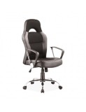 Scaun directorial SL Q033, Mecanism Balans, Ergonomic, Cadru cromat, Piele ecologica/Mesh, Inaltime ajustabila, 100 Kg, Negru