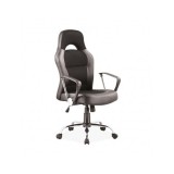 Scaun directorial SL Q033, Mecanism Balans, Ergonomic, Cadru cromat, Piele ecologica/Mesh, Inaltime ajustabila, 100 Kg, Negru