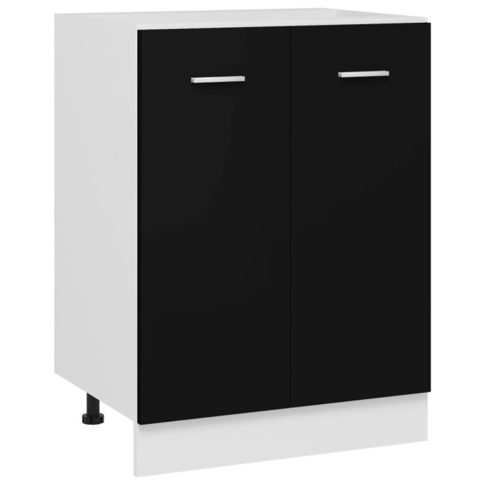 Dulap inferior &ldquo;Lyon&rdquo;, negru, 60 x 46 x 81,5 cm, lemn prelucrat