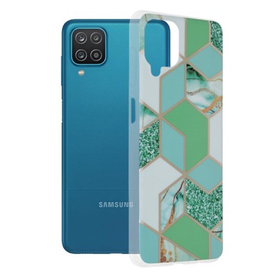 Husa telefon Samsung Galaxy A12 / A12 Nacho - Techsuit Marble Series - Green Hex foto