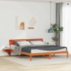 VidaXL Cadru de pat cu mese laterale Maro ceruit Lemn masiv de pin 873438
