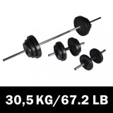 Set cu haltera si 2 gantere 30,5 kg GartenMobel Dekor