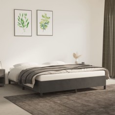 vidaXL Cadru de pat fără saltea, gri &icirc;nchis, 180x200 cm, catifea