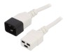 Cablu Prelungitor Alb 3m IEC C19 Mamă la IEC C20 Tată 16A 250V