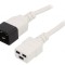 Cablu Prelungitor Alb 3m IEC C19 Mamă la IEC C20 Tată 16A 250V