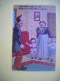 HOPCT 510 E ASTEPTAT...ACASA .!!!- IN 1921 AUSTRIA -CARICATURA VECHE-EUROPA --CIRCULATA