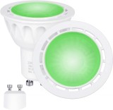 Set de 2 spoturi Yayza, GU10, LED, lumina verde, 6W, MR16