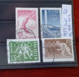 TS21 - Timbre serie Soumi-Finland - Finlanda - 1951 Mi399-402, Stampilat