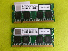 Kit memorie RAM laptop 2x1Gb DDR2 667Mhz PC2-5300 compatibil cu 533Mhz PC2-4200 foto