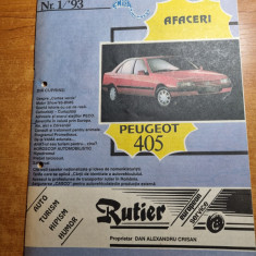 revista rutier anul 1,nr. 1 /1993 - revista auto-turistica,cai de rasa,peugeot