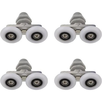 Set 4 role pentru cabina de dus, ABS/Aluminiu, 23 mm, Alb/Gri foto