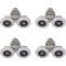 Set 4 role pentru cabina de dus, ABS/Aluminiu, 23 mm, Alb/Gri