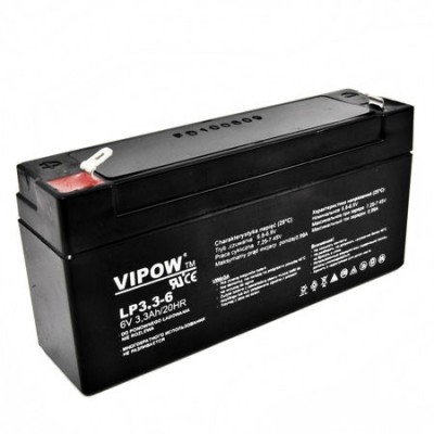 Acumulator Vipow, Gel Plumb, 6 V, 3.3 Ah foto