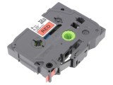 Bandă pentru etichetare 9mm x 8m roșie/neagră TZE-421