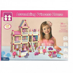 Set de constructie din lemn 298 piese - Little Princess, 7Toys