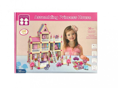 Set de constructie din lemn 298 piese - Little Princess, 7Toys foto