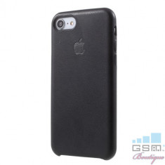 Husa iPhone 7 Dura Neagra Apple Logo foto