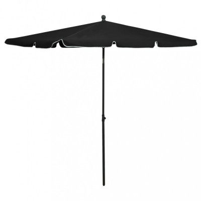 vidaXL Umbrelă de grădină cu st&amp;acirc;lp, negru, 210x140 cm foto
