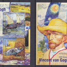 DB1 Pictura Post - Impresionism Van Gogh Mozambic MS + SS MNH